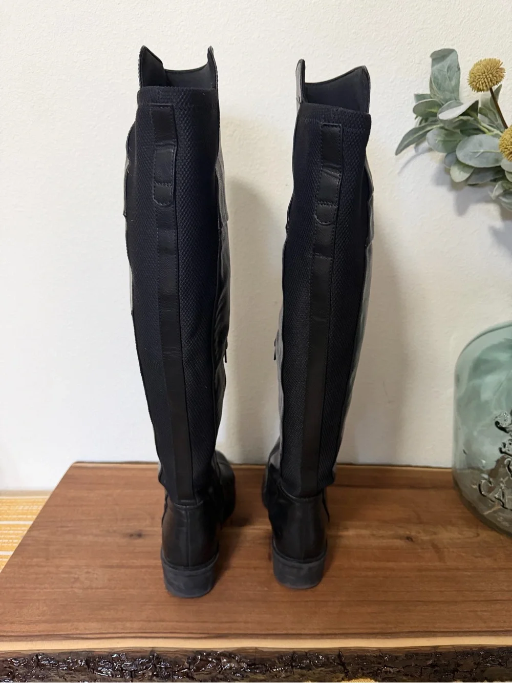 BareTraps Black Women's Knee-High Wide Calf Riding Boots - Classic Leather